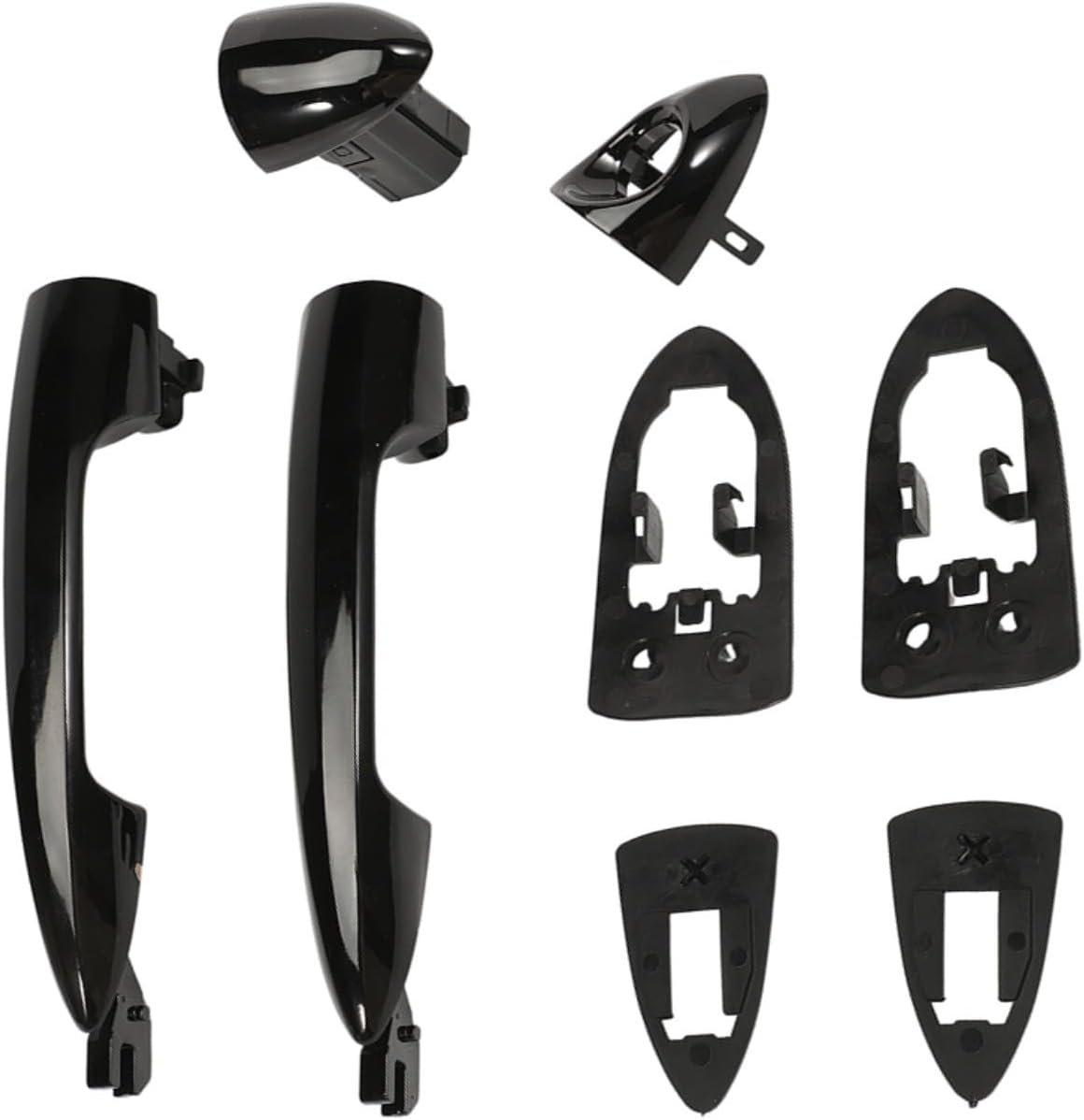 1 Pair Black Front Door Handles For Alfa For Romeo For Giulietta For Mito For Lancia Y 2156145296 Auto Exterior Left Right Outer Door Handles