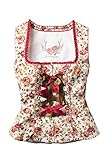 trachtenmieder schwarz große größen Blumenprint Stockerpoint Damen Mieder Camilla Mode-Weste, rot, 34