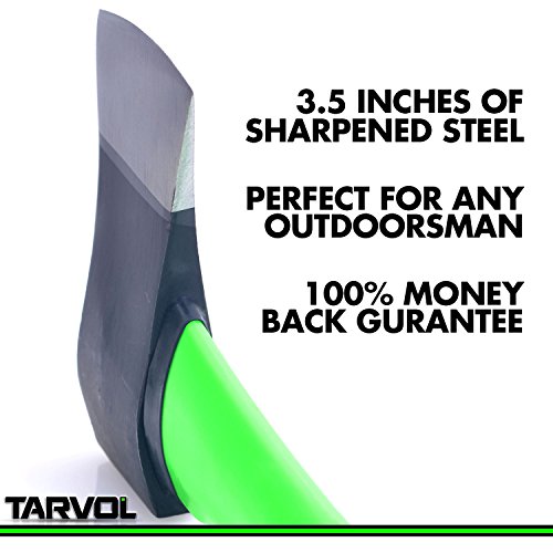 Tarvol - 14" Camping Axe, Forged Steel Hammerhead Hatchet Blade, Fiberglass Comfort Tomahawk Handle w/ 1.25LB Carbon Blade - Thumbnail 4