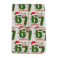 67 Wrapping Paper, 67 Meme Funny Christmas Wrapping Paper, Novelty Christmas Six Seven Meme Gift Wrap Papers Roll for Birthday Party, Fun 6 7 Memes Holiday Present Gift Wrappings Papers Sheets Roll