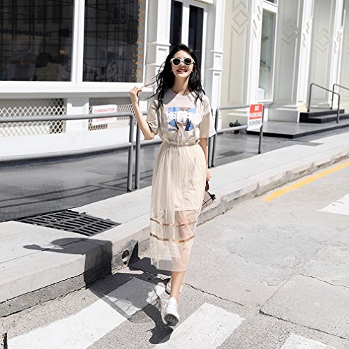 Robe femme abricot ensemble deux pièces t-shirt et jupe en maille M