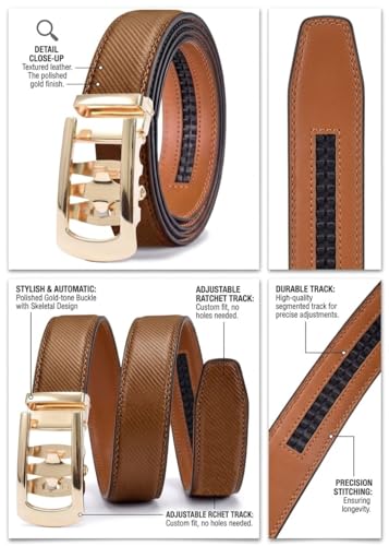 Image of WildHorn Men's Genuine Leather Belt for Men| Premium Auto-Lock Buckle | Adjustable up to 48 inch | Formal & Casual Wear | Micro-Adjust Fit | Stylish Gift Box Included