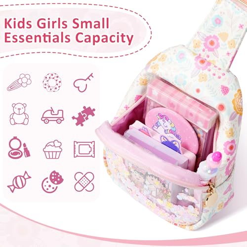 Image of COSHAYSOO Little Girls Floral Purse Cute Sling Crossbody Bag for Toddler Preschool Kids Girls 2 3 4 5 6 Year Old Graduation Birthday Flower Girl Gifts Fashion Spring Summer Essentials Pink Accessories | Floral print