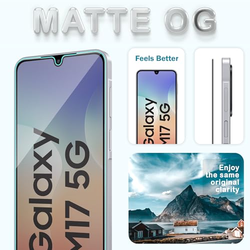 Image of FIRST MART Military-Grade Matte Tempered Glass for Samsung Galaxy M17, Samsung F17, A17, M36 and F36-9H Screen Protector, Anti-Glare Protection, Scratch-Resistant, Bubble-Free (1 Pack)