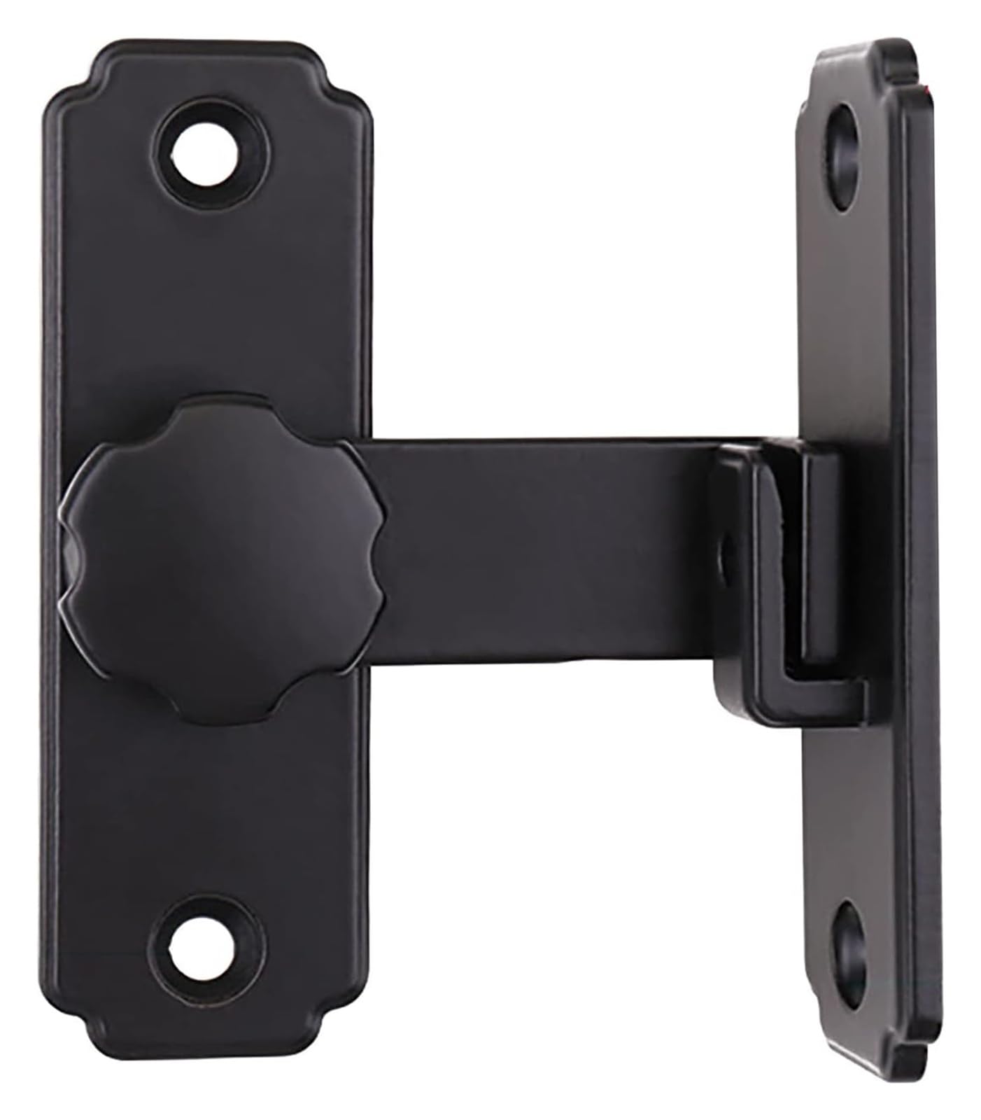 Door Latch， Pack of 2 Multicolor Slide Bolt Door Latch for Windows Cabinet Multiple Sizes with Hardware(Svart,Long 90 Degrees)
