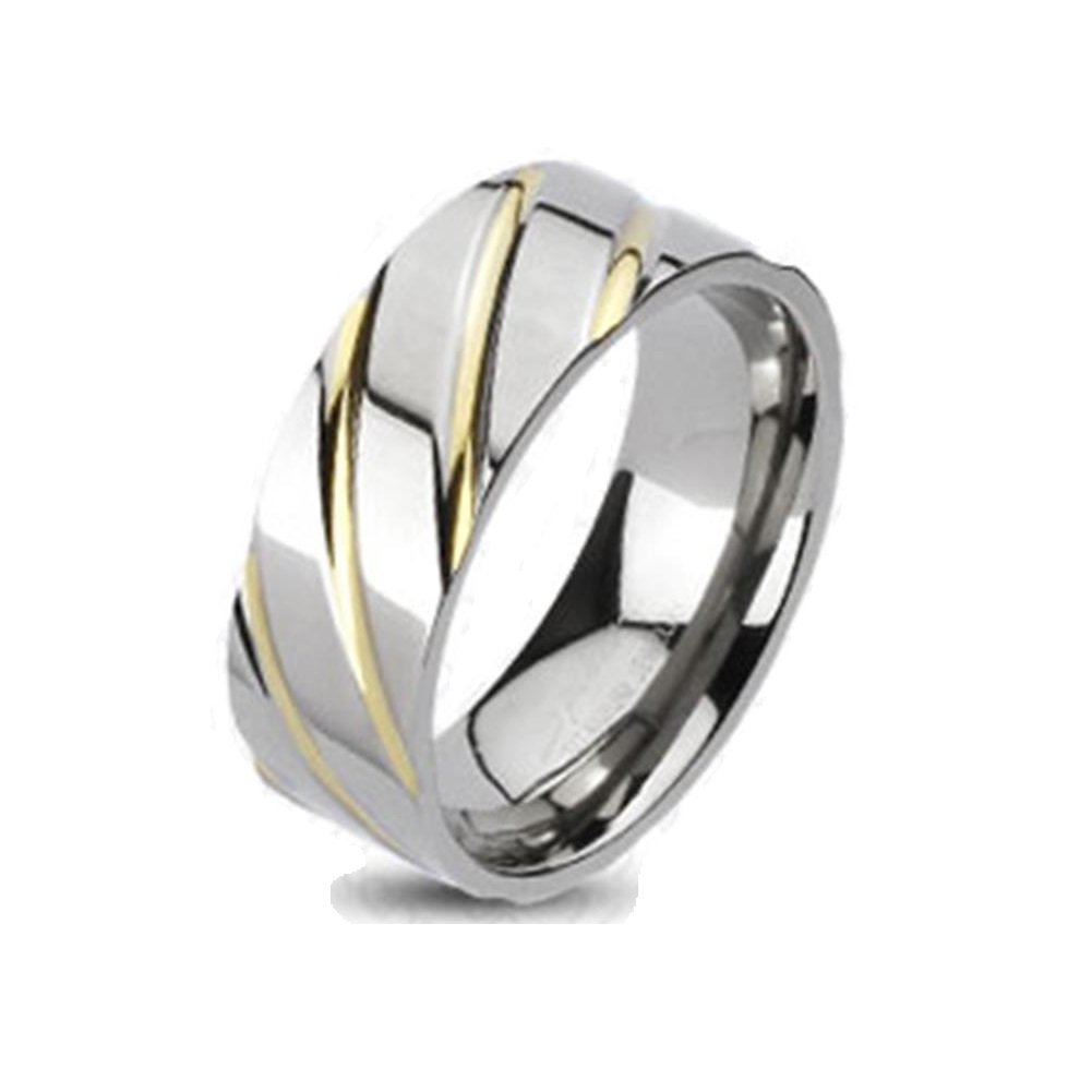 Paula & Fritz Anello Tisten Titanio Tungsteno Oro – Larghezza 4 Mm, Taglie 47-66, IP Gold