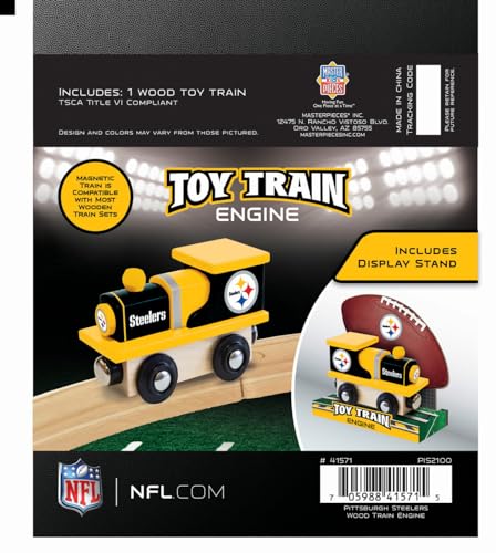 Image of MasterPieces NFL Pittsburgh Steelers Real Wood Toy Train, For Ages 3+, Black
