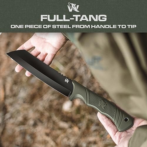 Image of ODENWOLF W Machete - Survival Machete Full Tang with Sheath - Strong D2 Steel Knife Machete for Cutting Trees, for Yard Work, and for Bushcrafting and Big Tactical Knife with TPE-Handle