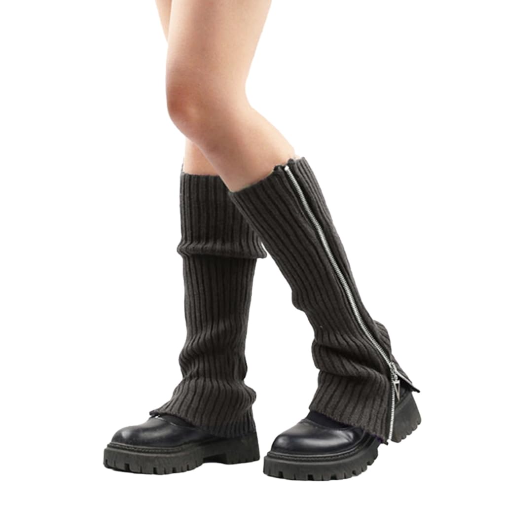 Women Girls Leg Warmer Sweet Lolitas Ribbed Knit Boot Socks 90s Solid Color Crochet Leg Warmers