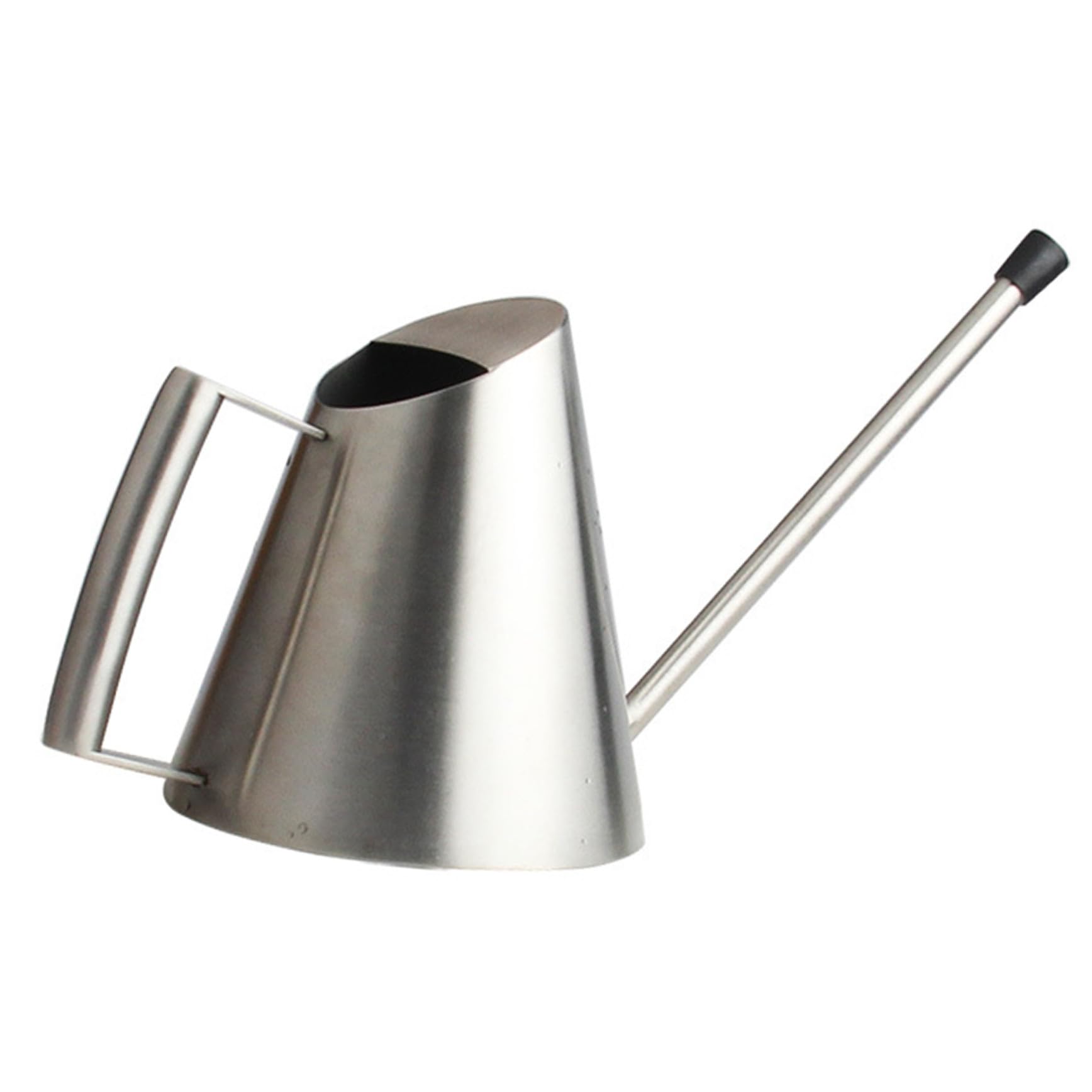 Annaffiatoio in Acciaio Inox da Giardino 400ml, Manico Ergonomico e Ampia Apertura, per Piante Sospese e Prato, Argento