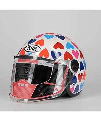 BHR 93853 Demi-Jet Corazones 710 Casco de Moto, Talla 57/58 (M)