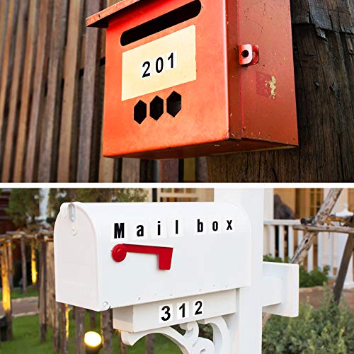 Image of Zonon 8 Sheets Mailbox Numbers Letters Stickers,1 Inch,Black in White