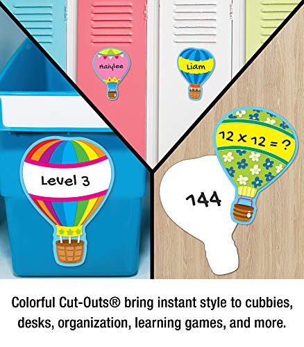 Image of Carson Dellosa 36-Piece Colorful Hot Air Balloon Bulletin Board Cutouts, Hot Air Balloons Cutouts for Bulletin Board and Classroom Decor, Hot Air Balloon Classroom Cutouts