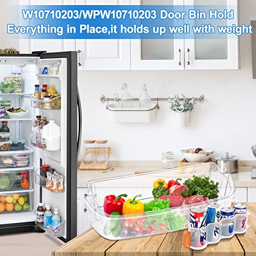 Upgraded Wpw10710203 Refrigerator Door Bin Shelf Replacement, Compatible With Whirlpool Kenmore Refrigerator Door Shelf Parts W10710203, W10451871, W10463668, Ap6023888, Ps11757236 With Soda Organizer #TOP6