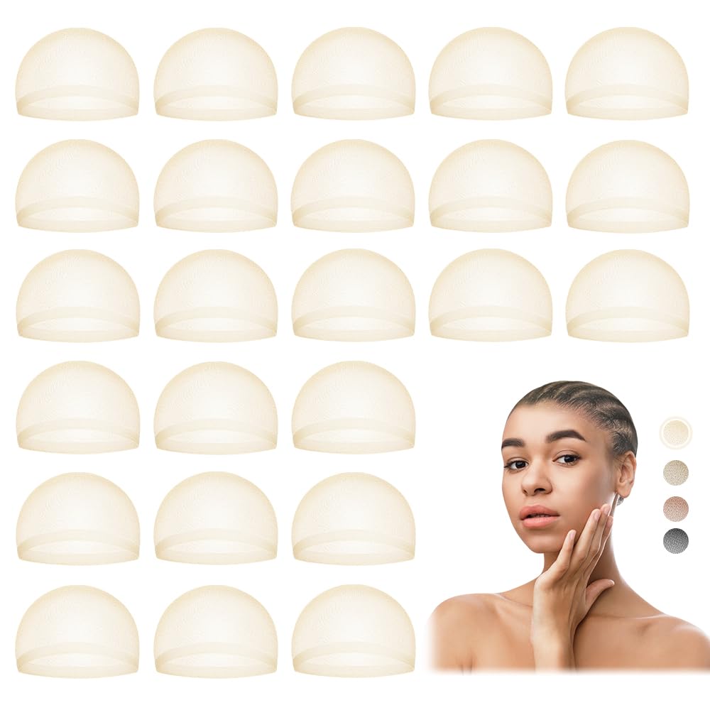 MYKURS HD Wig Cap for Women Transparent Wig Cap for Lace Front Beige 24 PCS, HD Beige, 24 Stück