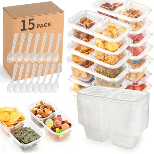 15 Pack Reusable Snack Containers with Lids