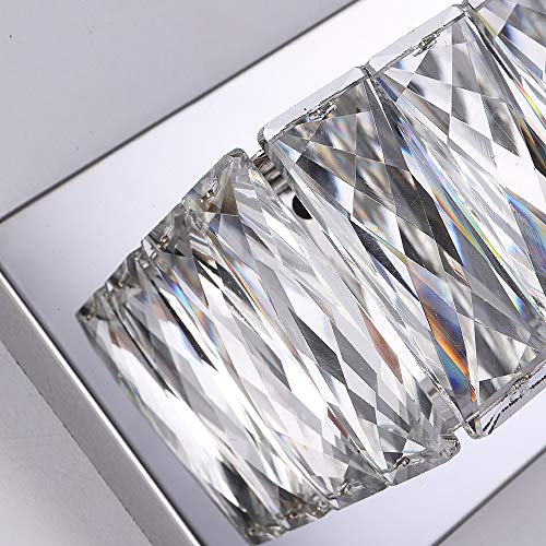 Crystal Vanity Lights, Bathroom Vanity Lighting Fixtures Over Mirror, Led Modern Wall Lights Fixtures Made For Stainless Steel Finish And K9 Crystal, Cool White 6000K Make-Up Mirror Front Light #TOP1