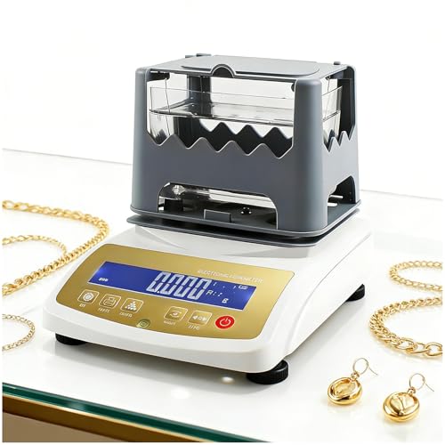 Probador de pureza y densidad de oro, kit de analizador de metales preciosos, capacidad de 300 g, precisión de 0,01 g, precisión de 0,001 g/cm³ para pruebas de joyería