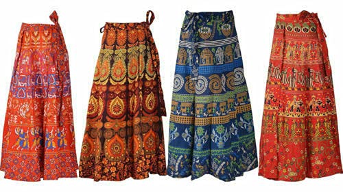 Boho Sanskriti Women's Wrap Around Hippie Boho Girls Wear Summer Dress Skirt Indian Mandala Printed Cotton4