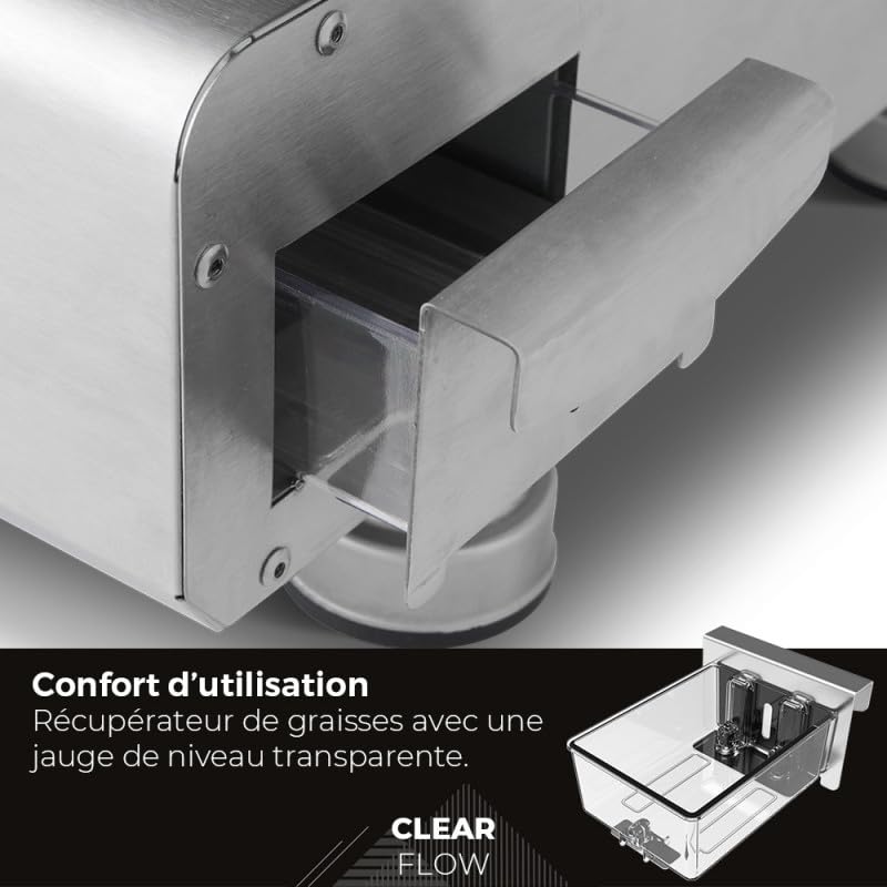 BRASERO - Plancha Silvia EVO 3 Feux Brasero - Plaque Inox de 67 x 34 cm - 3 brûleurs - Grille de réchauffement - Piezo intégré - Tiroir Graisse avec jauge de niveu - Jusqu'à 10 convives - 7,95 KW