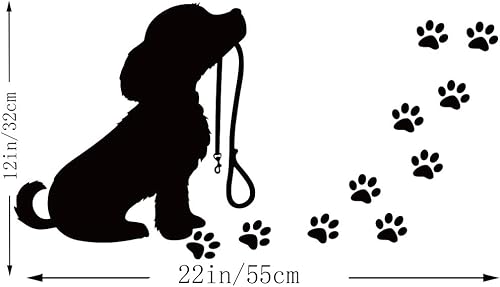 Miniatura 4 de Calcomanías de vinilo con estampado de patas de perro, calcomanías extraíbles para mascotas, para niños y niñas, decoración de habitación de bebé