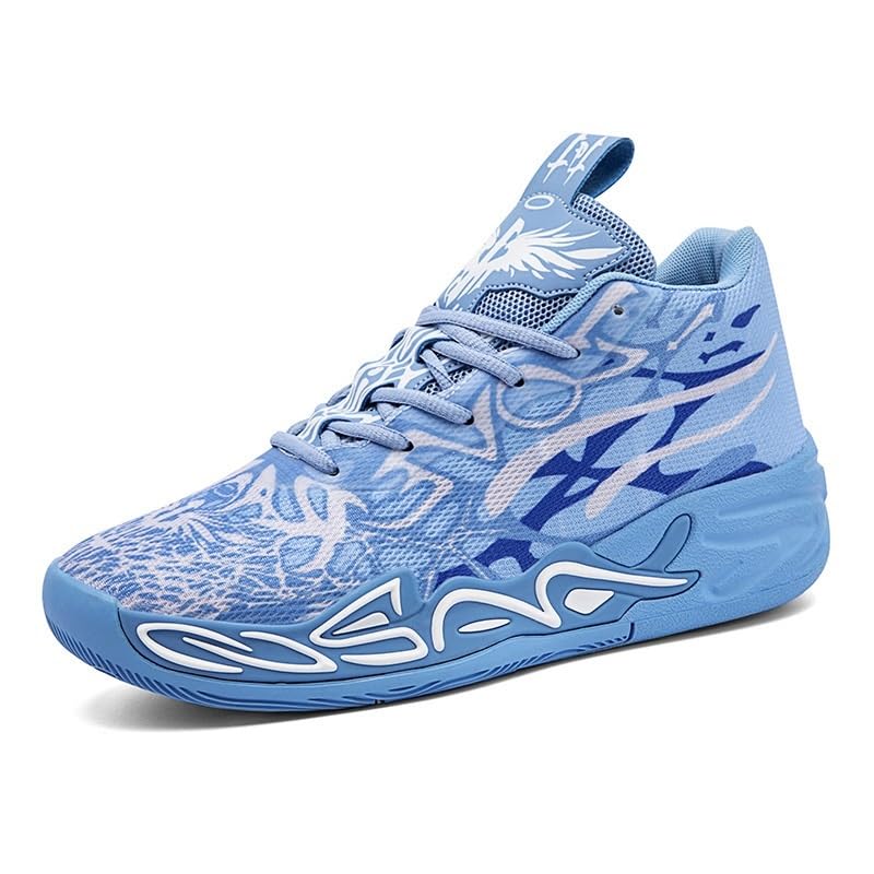Botas de Baloncesto for Hombre, de Malla, Transpirables, Deportivas de Moda y for el Tiempo Libre.(Blue,42 EU)