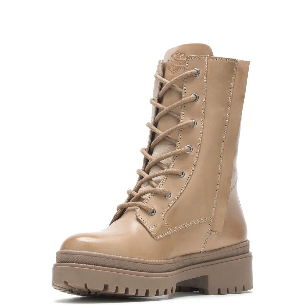 Harley-Davidson Women's Tressler Snap Pocket Waterproof Motorcycle Boots D87209 Tan