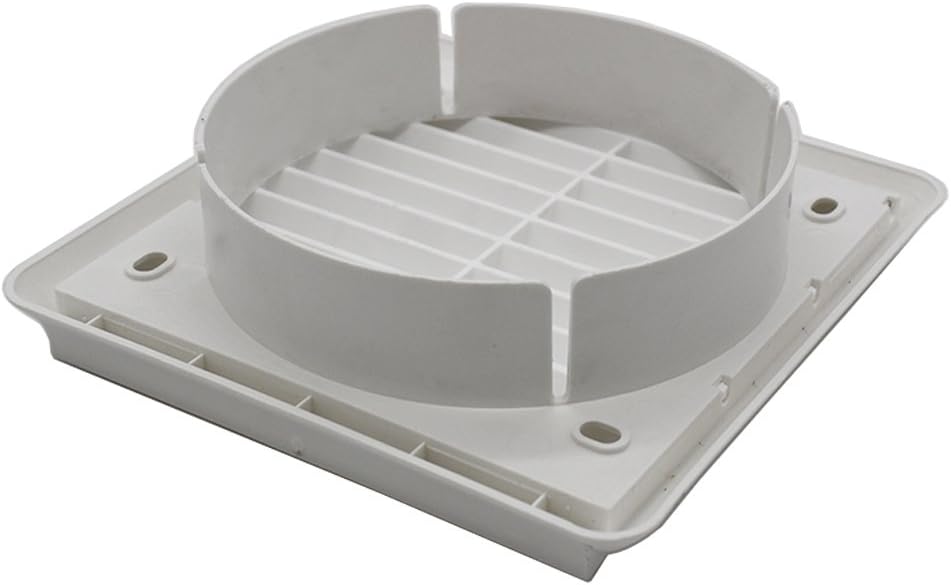 Kair White Louvred Grille 155mm External Dimension Wall Ducting Air Vent with Round 125mm - 5 inch Rear Spigot - Image 4