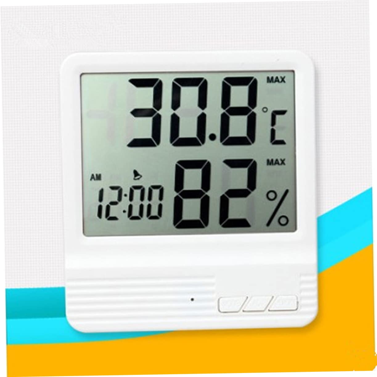 WOONEKY 3piezas Higrómetro Digital De Alta Precisión Medidor De Temperatura y Humedad Para Casa y Oficina Pantalla Multifuncional Fácil De Montar y Transportar