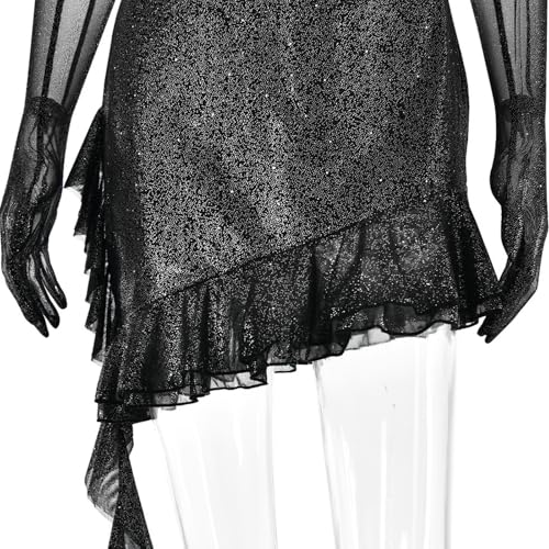 Image of Women's Dress,Sexy Lace Semi See Through Short Dress, Off-Shoulder Bustier Skirt, Asymmetric Short Skirt，Slim