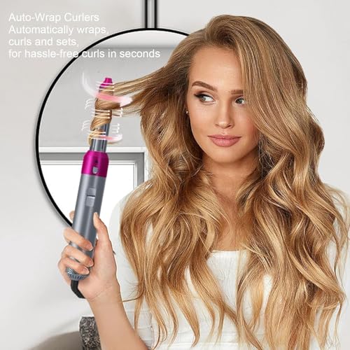 Image of Drumstone ๐๐-๐๐๐๐ซ ๐๐๐ซ๐ซ๐๐ง๐ญ๐ฒ 5-in-1 Hair Dryer Brush Styler & Volumizer | One-Step Hot Air Brush with Interchangeable Heads for Drying, Straightening, Curling & Volumizing