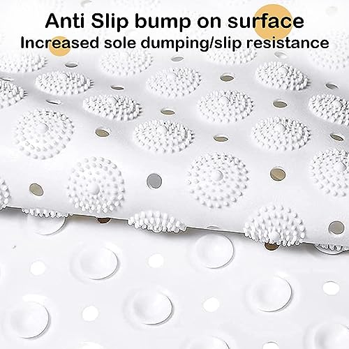 Image of Charge -X Anti Slip Bath Mat with Foot Scrubber for Bathroom | 2-in-1 Silicone Shower Mat with Suction Cups & Drainage Holes | Deep Cleaning Foot Scrubber Massage Mat (70 x 35 cm) White