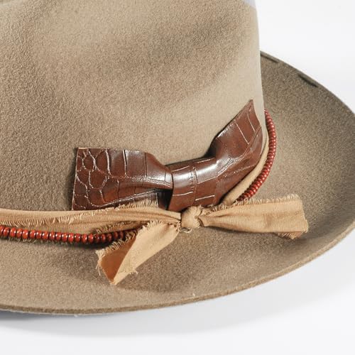 Image of Open Road Hat Fedora Hat Pure Wool Felt Hat Vintage Rancher Hat Airway Vented Panama Hats for Men Women