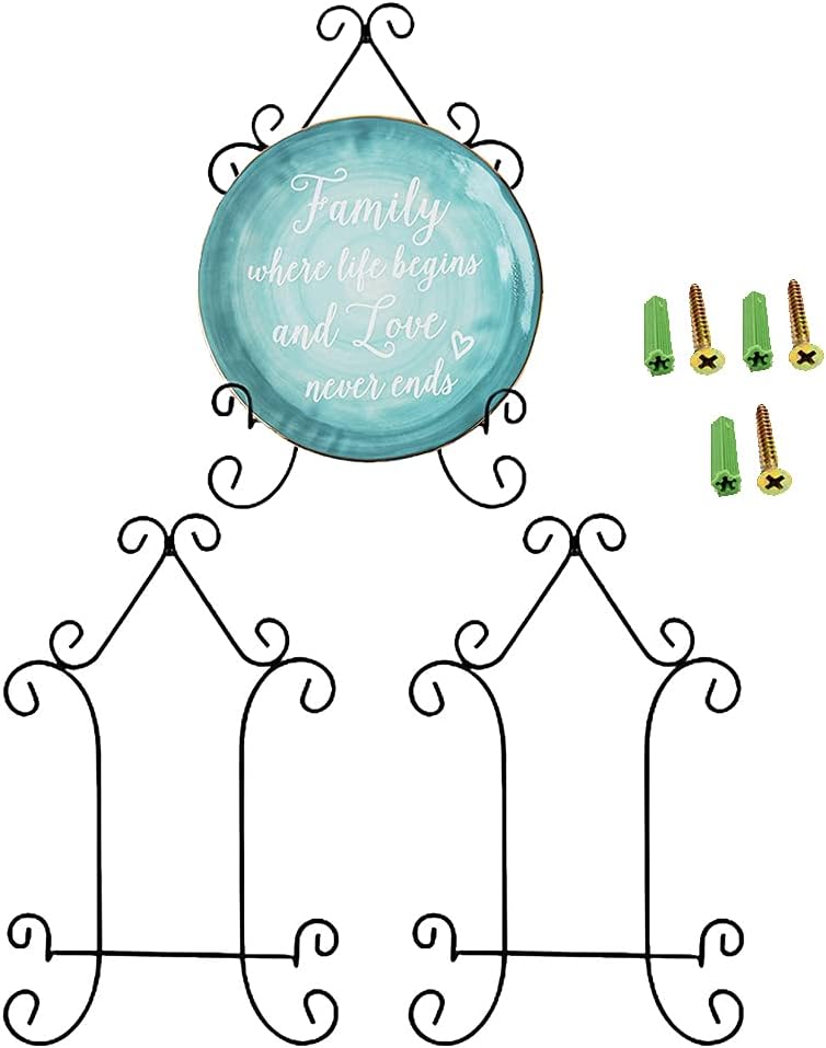 YY YEARCHY Iron Hanging Display Stand Art Holder Easel Photo Holder Industrial Style Metal Stand for Books Bowls or Platters (3, 15.75"X 9.84")