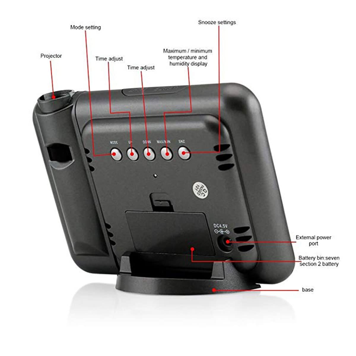 Triangular Digital Wooden Clock Time Date Temperature Humidity Display Alarm Function Voice Control Led Wood Clock