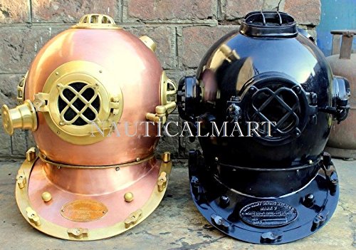 NauticalMart Set of 2 Scuba Diving Divers Helmet Us Navy Mark V Diving Helmet