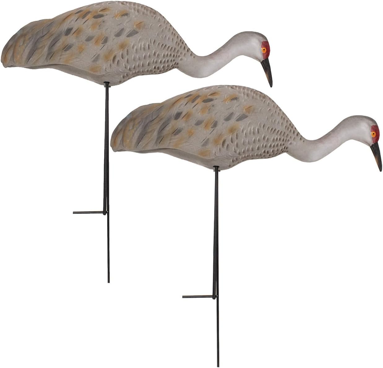 Final Approach Live Sandhill Crane Fully Flocked Feeder Decoys, 2 Pack
