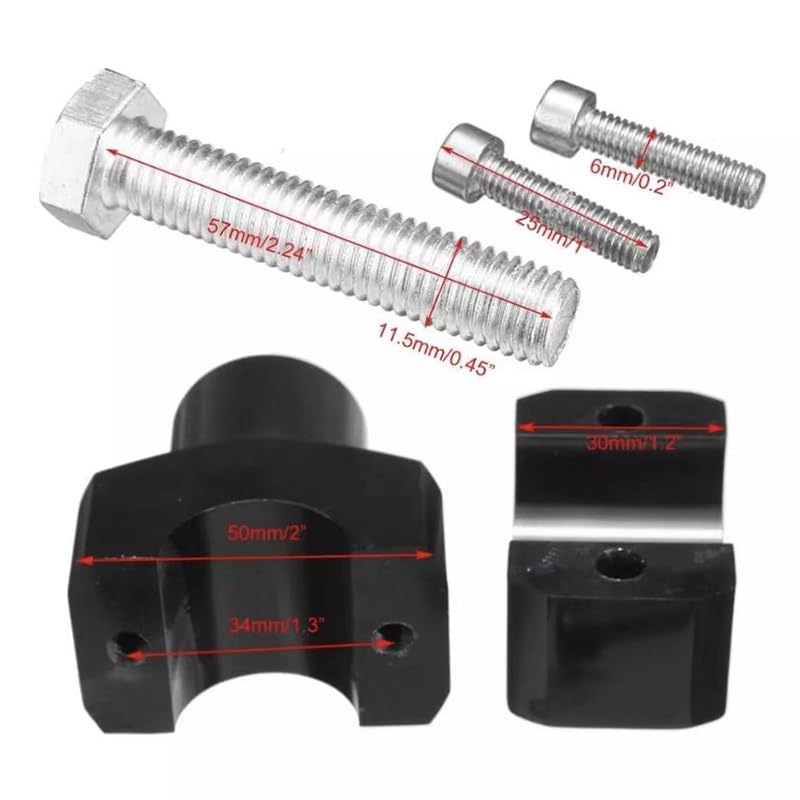 Rehausseur De Guidon Moto 7/8'' (22mm) En Alliage D'aluminium - Élève Le Guidon De 30mm Pour Plus De Confort
