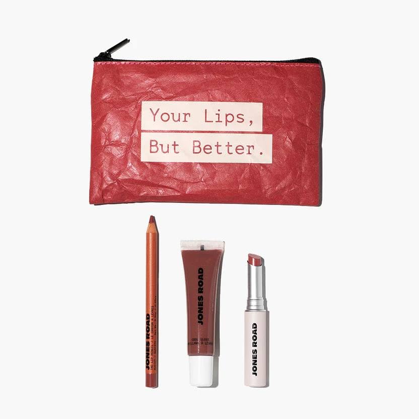 Jones Road The Lip Kit Nudist Gloss Nude Mauve Tint Nudist Pencil Premium Korean Blueberry Sheet Masque