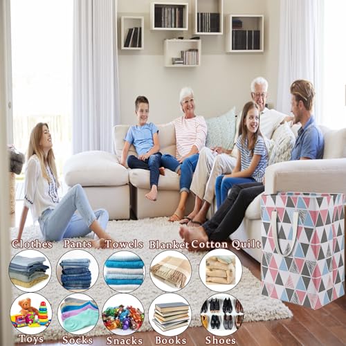 Image of 75L Waterproof Laundry Hamper Collapsible Laundry Basket Cotton Handle Laundry Bag Large Clothes Storage Toy Organization for Bathroom Bedroom Laundryroom College Dorms
