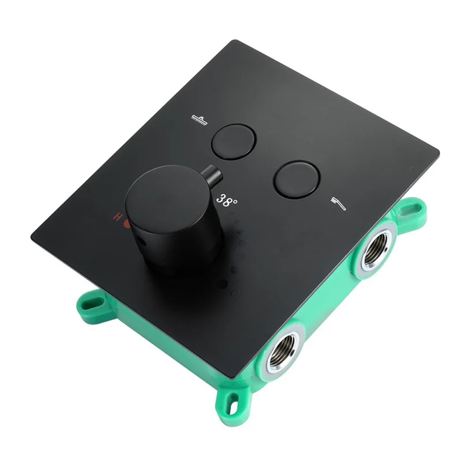 Owytmabq Green Three-Function Shower Mixing Valve Wall Embedded Black Thermostatic Switch Button Control(Green)