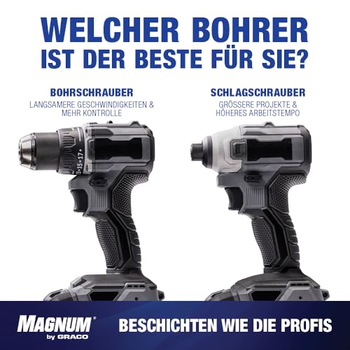 Magnum by Graco 26D361 TrueCoat 360 Cordless Connect, tragbares Airless-Farbspritzgerät ohne Kabel, Bohrmaschinen-Farbspritzsystem, Heimwerkergerät, kleine Farbprojekte (max. Druck: 138 bar)