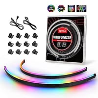 Speclux Neon Digital LED-Strip Combo-Set PC-LED-Streifen 400mm 5-V-3-Pin-Aura-SYNC, Gigabyte-Fusion, Mit 12 Starken Magnethalterungen (Packung mit 2) – Ansicht 8