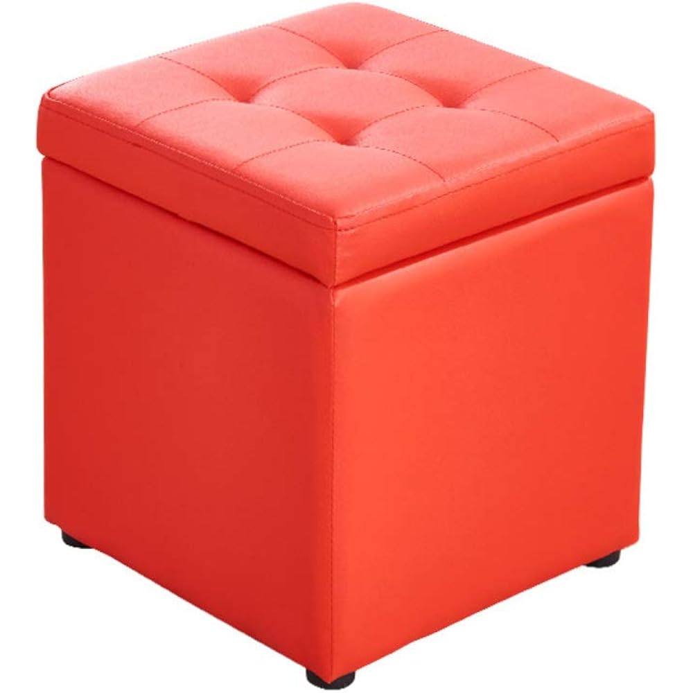 XM&XN Suquare Otomano con Almacenamiento,Piel Pequeño Maquillaje Vestir