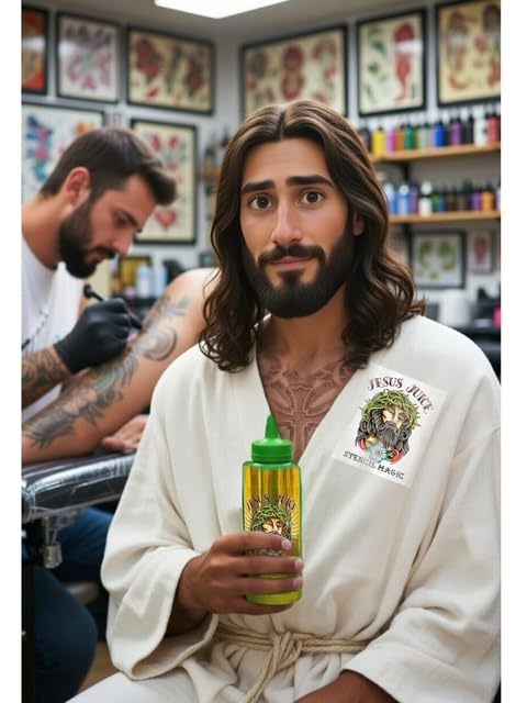 Jesus Juice Stencil Magic Transfer Gel – 8oz Tattoo Stencil Transfer Solution – Vegan-Friendly Stencil Gel – Fast-Drying and Long-Lasting – Clean and Easy Application