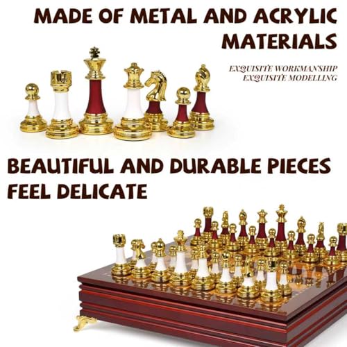 Ajedrez grande de 15 pulgadas con tablero de madera clásico miniatura 2