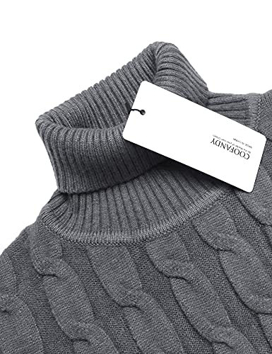 Image of COOFANDY Men's Slim Fit Turtleneck Sweater Casual Twisted Knitted Pullover Sweaters