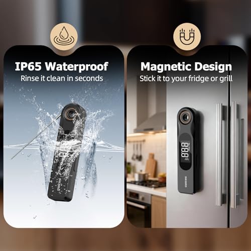 Image of INKBIRD IHT-51K Dual-Display Instant Read Thermometer for Grilling & Baking | Two Screens, 1.8mm Ultra Thin Probe, 0.5 Sec Super Fast Response, Whole Body IP65 Waterproof, Ideal for Kitchen Cooking BBQ