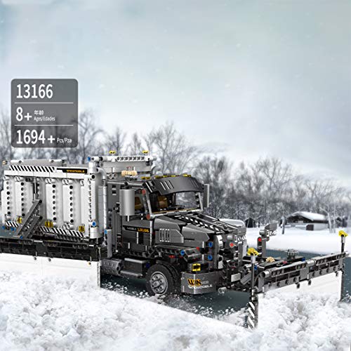 OLOK Technik Schneepflug Bausteine, 1694 Klemmbausteine Technik LKW Schneepflug Traktor Bauset, Kompatibel mit Lego… – Bild 6