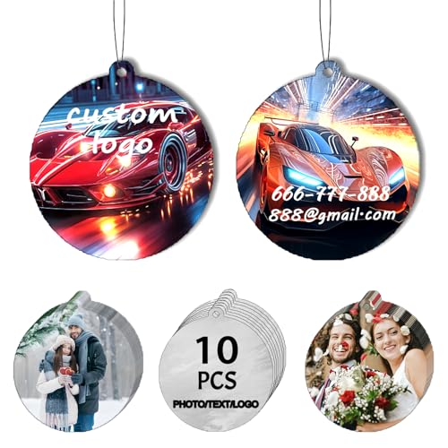 10/20/50/100Pcs Custom Logo Air Freshener for Car Bulk,Wholesale Personalized Double-Sided Car Air Fresheners with Photo Text Logo (10Pcs Round)